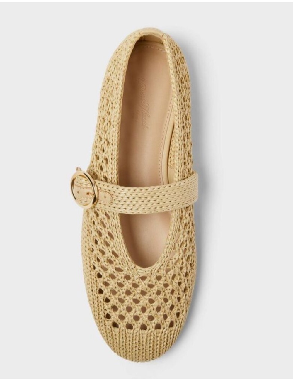 NWT Women's Sia Knit Woven Mary Jane Flats Universal Thread Beige khaki tan 6 - Picture 3 of 6